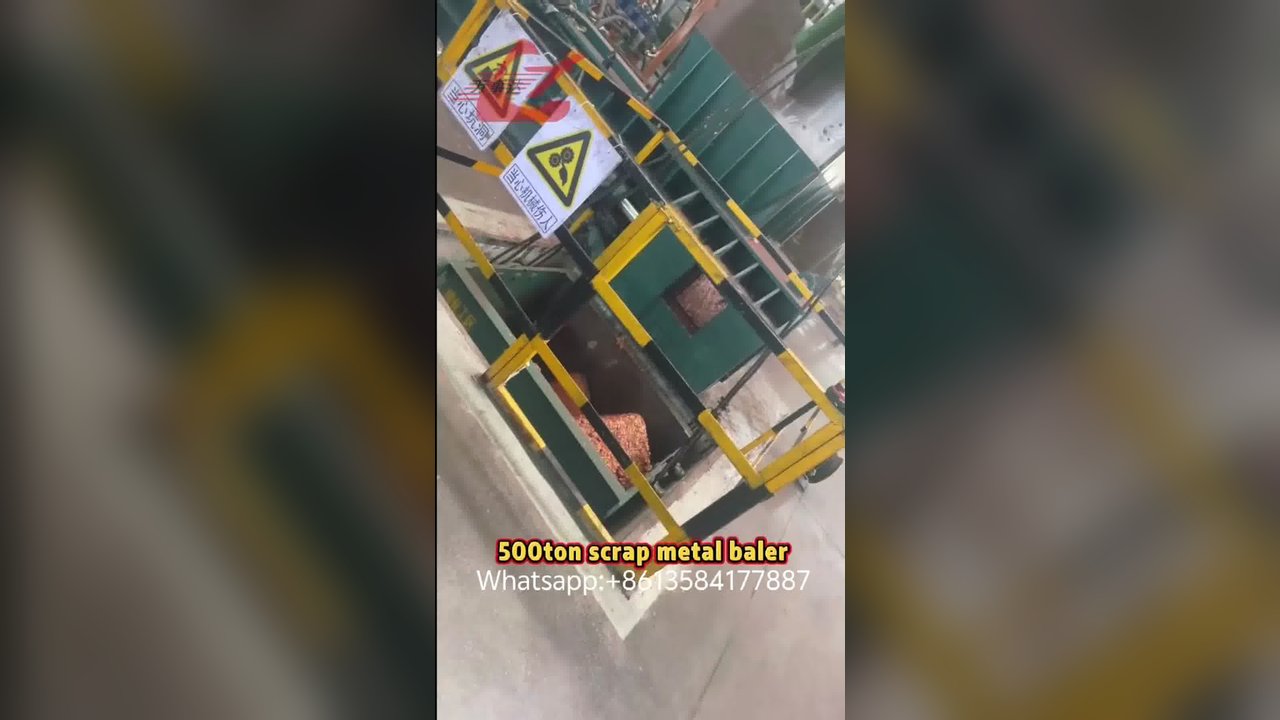 500ton Scrap metal baler for copper chips baling press into high density bale